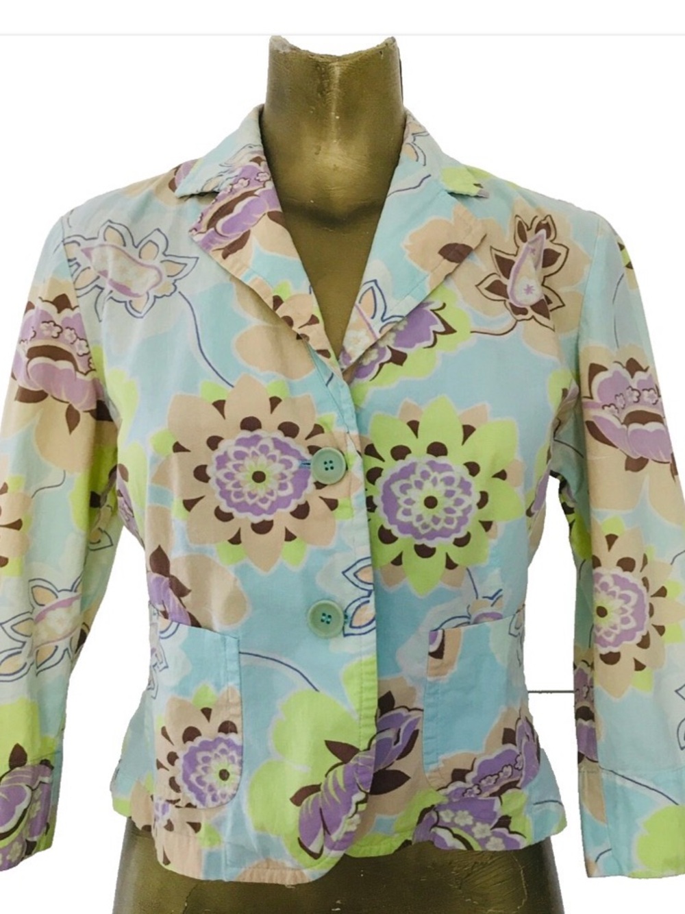 HIRSCH Pastel Floral JACKET Size Medium